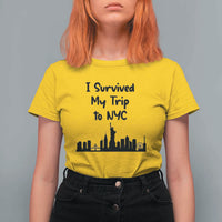New York City Skyline Travel Tourist T Shirt For Women I Survived My Trip To NYC