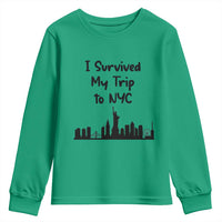 New York City Skyline Travel Tourist Youth Sweatshirt I Survived My Trip To NYC
