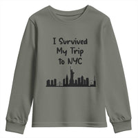 New York City Skyline Travel Tourist Youth Sweatshirt I Survived My Trip To NYC