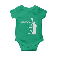 Funny New York City Travel Graphic Baby Onesie I Survived My Trip To NYC