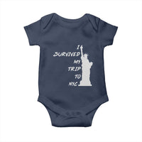 Funny New York City Travel Graphic Baby Onesie I Survived My Trip To NYC