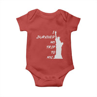 Funny New York City Travel Graphic Baby Onesie I Survived My Trip To NYC