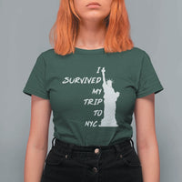 Funny New York City Travel Graphic T Shirt For Women I Survived My Trip To NYC