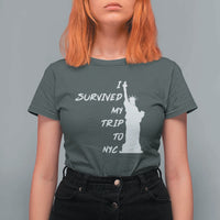 Funny New York City Travel Graphic T Shirt For Women I Survived My Trip To NYC
