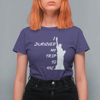 Funny New York City Travel Graphic T Shirt For Women I Survived My Trip To NYC