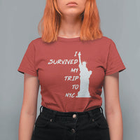 Funny New York City Travel Graphic T Shirt For Women I Survived My Trip To NYC