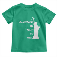 Funny New York City Travel Graphic Toddler T Shirt I Survived My Trip To NYC