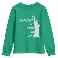 Funny New York City Travel Graphic Youth Sweatshirt I Survived My Trip To NYC