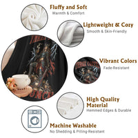 Funny Medieval Knight Worker Meme Throw Blanket Three Coffees No Lunch Valkyrie Coffee Lover
