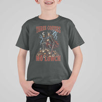 Funny Medieval Knight Worker Meme T Shirt For Kid Three Coffees No Lunch Valkyrie Coffee Lover