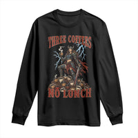 Funny Medieval Knight Worker Meme Long Sleeve Shirt Three Coffees No Lunch Valkyrie Coffee Lover