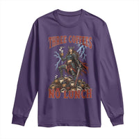Funny Medieval Knight Worker Meme Long Sleeve Shirt Three Coffees No Lunch Valkyrie Coffee Lover