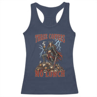 Funny Medieval Knight Worker Meme Racerback Tank Top Three Coffees No Lunch Valkyrie Coffee Lover