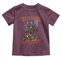 Funny Medieval Knight Worker Meme Toddler T Shirt Three Coffees No Lunch Valkyrie Coffee Lover