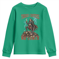 Funny Medieval Knight Worker Meme Youth Sweatshirt Three Coffees No Lunch Valkyrie Coffee Lover