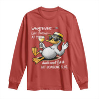 Whatever Life Throws At You Duck Long Sleeve Shirt Funny Sarcastic Quote - Wonder Print Shop