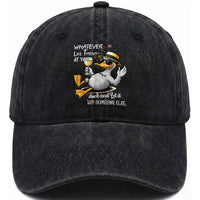 Whatever Life Throws At You Duck Washed Cotton Baseball Cap Funny Sarcastic Quote