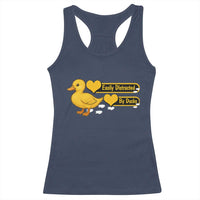 Funny Duck Lover Gift Racerback Tank Top Easily Distracted By Ducks - Wonder Print Shop