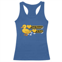 Funny Duck Lover Gift Racerback Tank Top Easily Distracted By Ducks - Wonder Print Shop