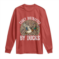 Duck Hunting Gift Long Sleeve Shirt Easily Distracted By Ducks - Wonder Print Shop