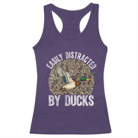 Duck Hunting Gift Racerback Tank Top Easily Distracted By Ducks - Wonder Print Shop