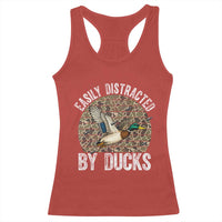 Duck Hunting Gift Racerback Tank Top Easily Distracted By Ducks - Wonder Print Shop