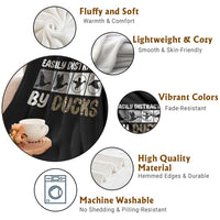 Funny Hunting Gift Throw Blanket Easily Distracted By Ducks Outdoor Lover - Wonder Print Shop