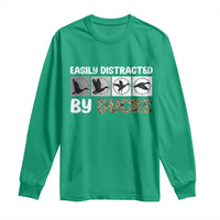 Funny Hunting Gift Long Sleeve Shirt Easily Distracted By Ducks Outdoor Lover - Wonder Print Shop