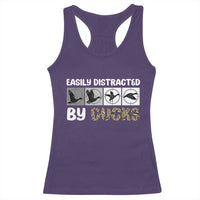 Funny Hunting Gift Racerback Tank Top Easily Distracted By Ducks Outdoor Lover - Wonder Print Shop