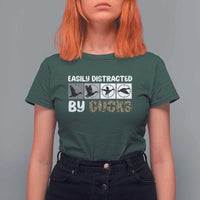 Funny Hunting Gift T Shirt For Women Easily Distracted By Ducks Outdoor Lover - Wonder Print Shop
