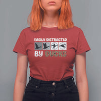 Funny Hunting Gift T Shirt For Women Easily Distracted By Ducks Outdoor Lover - Wonder Print Shop