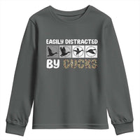 Funny Hunting Gift Youth Sweatshirt Easily Distracted By Ducks Outdoor Lover - Wonder Print Shop