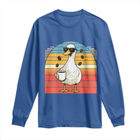 Funny Duck Drinking Long Sleeve Shirt Coffee Lover Gift - Wonder Print Shop
