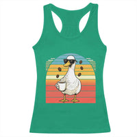 Funny Duck Drinking Racerback Tank Top Coffee Lover Gift - Wonder Print Shop