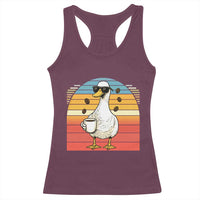 Funny Duck Drinking Racerback Tank Top Coffee Lover Gift - Wonder Print Shop