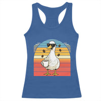 Funny Duck Drinking Racerback Tank Top Coffee Lover Gift - Wonder Print Shop