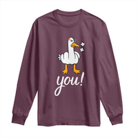 Funny Sarcastic Duck You Long Sleeve Shirt Farm Animal Gift - Wonder Print Shop