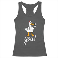 Funny Sarcastic Duck You Racerback Tank Top Farm Animal Gift - Wonder Print Shop
