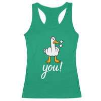 Funny Sarcastic Duck You Racerback Tank Top Farm Animal Gift - Wonder Print Shop