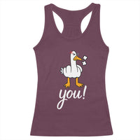 Funny Sarcastic Duck You Racerback Tank Top Farm Animal Gift - Wonder Print Shop
