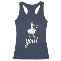 Funny Sarcastic Duck You Racerback Tank Top Farm Animal Gift - Wonder Print Shop