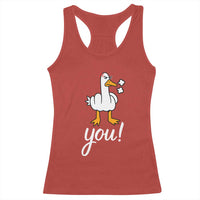 Funny Sarcastic Duck You Racerback Tank Top Farm Animal Gift - Wonder Print Shop