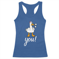 Funny Sarcastic Duck You Racerback Tank Top Farm Animal Gift - Wonder Print Shop