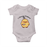 I Choose Violence Baby Onesie Funny Duck With Knife Gift - Wonder Print Shop