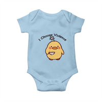 I Choose Violence Baby Onesie Funny Duck With Knife Gift - Wonder Print Shop