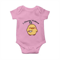 I Choose Violence Baby Onesie Funny Duck With Knife Gift - Wonder Print Shop