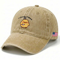 I Choose Violence Washed Cotton Baseball Cap Funny Duck With Knife Gift