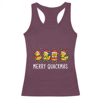 Funny Christmas Duck Racerback Tank Top Merry Quackmas Gift - Wonder Print Shop