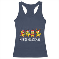 Funny Christmas Duck Racerback Tank Top Merry Quackmas Gift - Wonder Print Shop