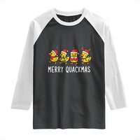 Funny Christmas Duck Raglan Shirt Merry Quackmas Gift - Wonder Print Shop